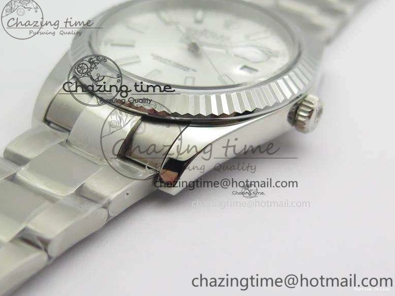 0406 EasyCare DateJust 41mm 126334 Noob 1:1 Best Edition Fluted Bezel Silver Dial On SS Oyster Bracelet A 3588